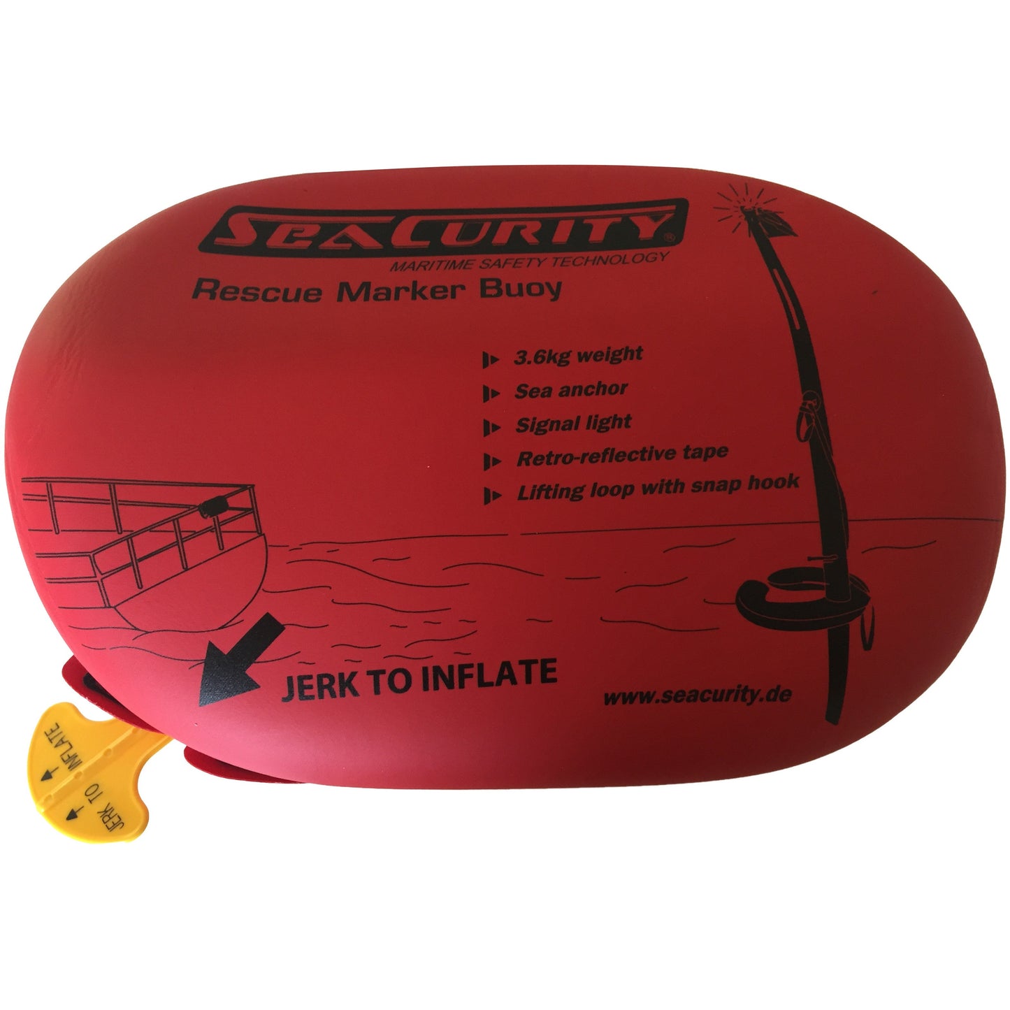 Marker Buoy for Fishing with Internal Ballast Weights and 75ft of Rot-Proof  Cord